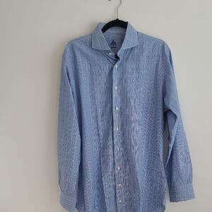 Axels Brand Shirt Mens Large Blue Long Sleeve  Dress Shirt